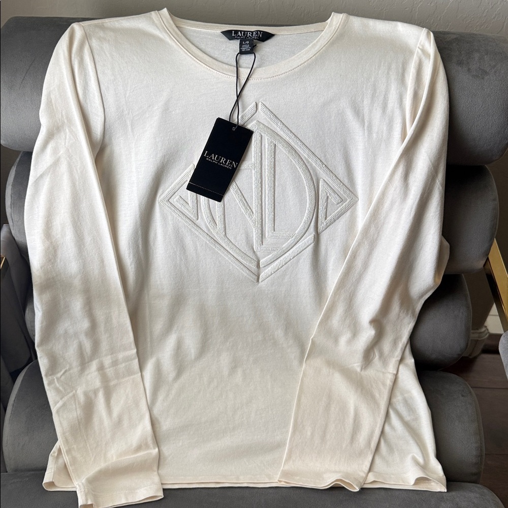 Ralph Lauren 🪷Birch Tan Sequin Tee